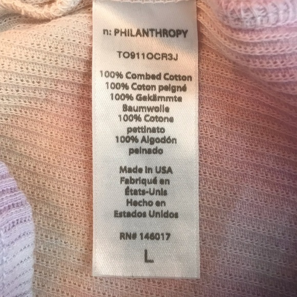 n:Philanthropy Multi-Pastel Tie Dye Ribbed Tank Top - Picture 6 of 6